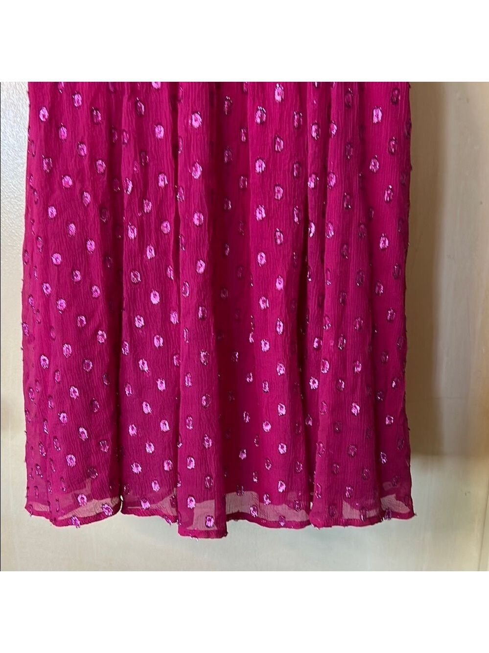 Ella Moss Fuchsia Silk Sparkly Sundress size S - Picture 10 of 13